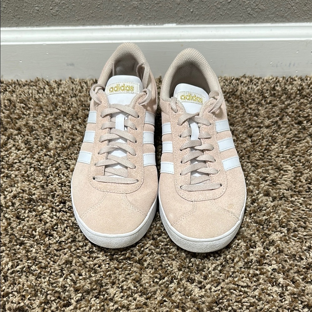Adidas Women's Beige and White Sneakers